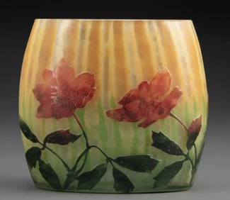 MAGNIFICENT WHEEL CARVED DAUM NANCY VASE