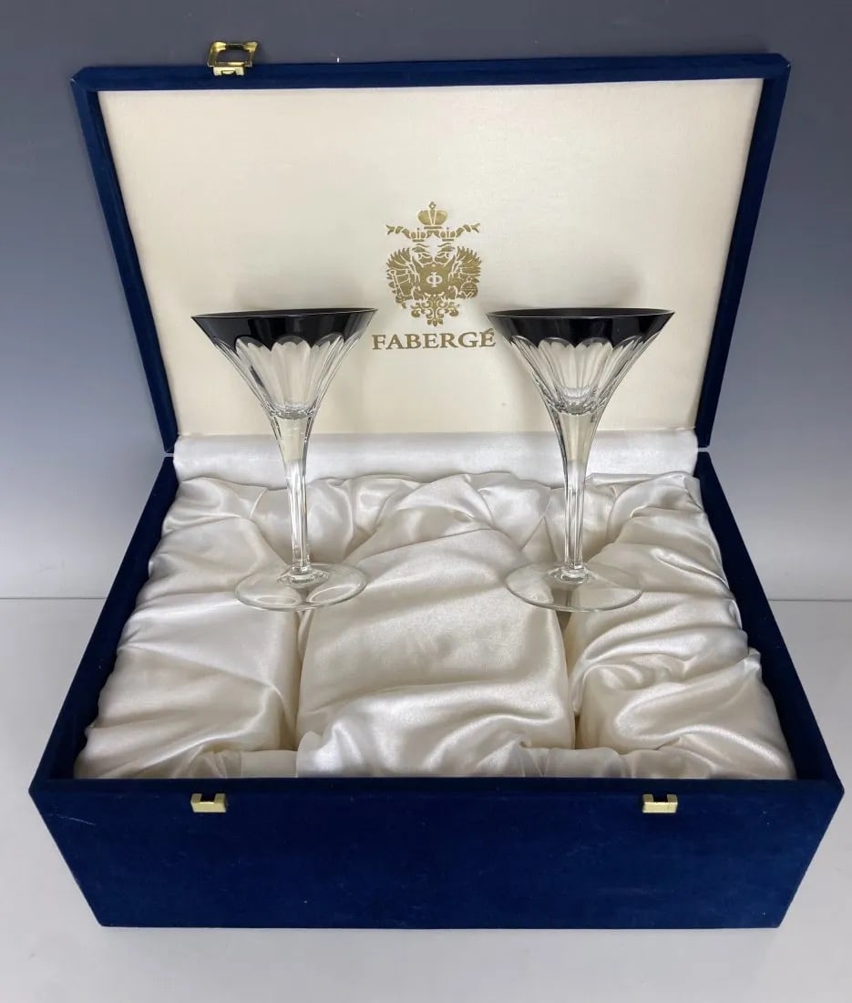 A PAIR OF IMPERIAL FABERGE CRYSTAL MARTINi GLASSES (1 of 3)