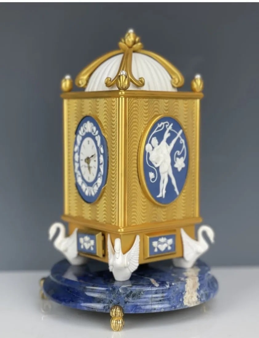 IMPERIAL FABERGE STERLING SILVER AND LAPIS CLOCK (1 of 4)