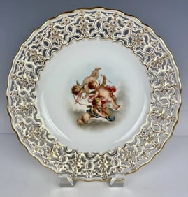 19TH C. RETICULATED MEISSEN PLATE