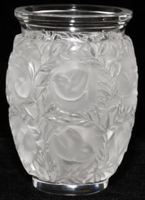 LALIQUE BAGATELLE CLEAR & FROSTED GLASS VASE