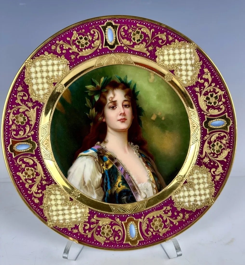 A ROYAL VIENNA STYLE PORTRAIT PLATE (1 of 5)