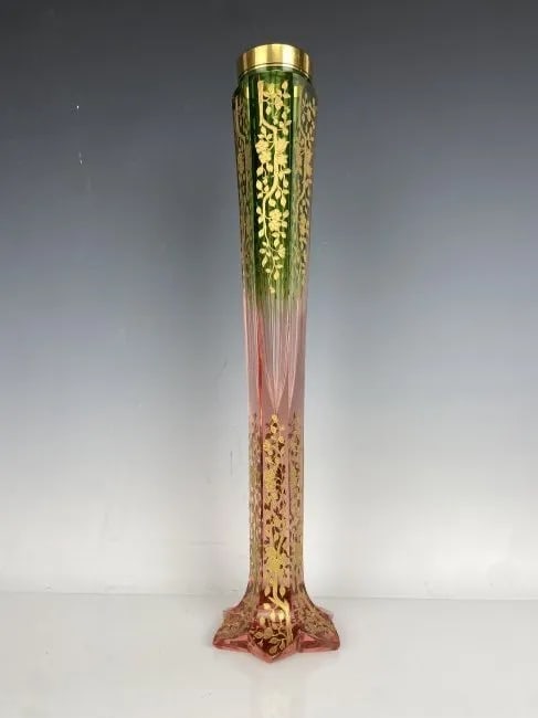 A LARGE GILT MOSER VASE (1 of 5)