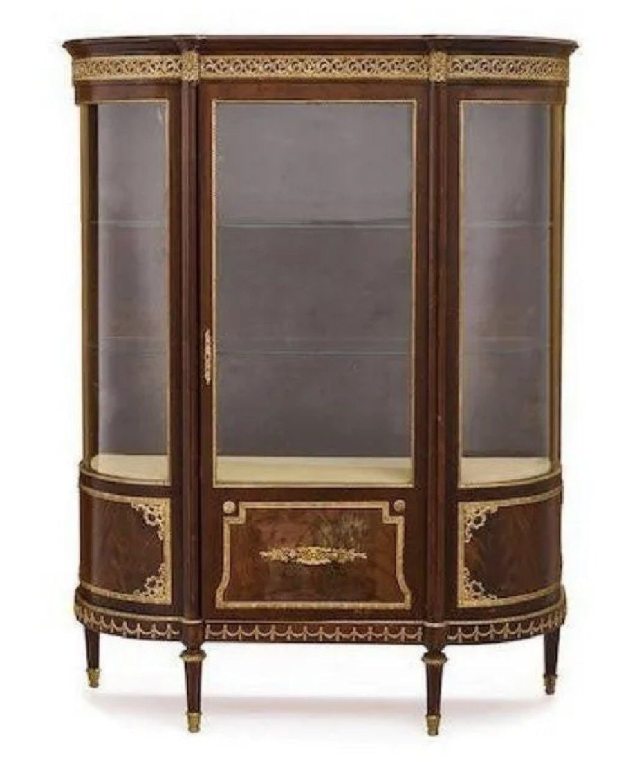 LOUIS XVI STYLE DORE BRONZE MOUNTED MAHOGANY VITRINE (1 of 1)