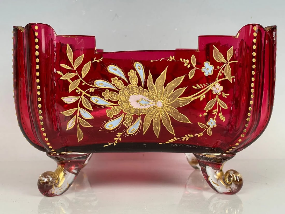 19TH C. ENAMELLED MOSER BOWL (1 of 5)