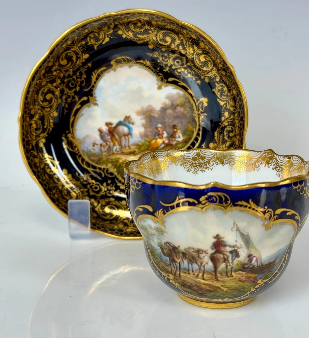 19TH C. MEISSEN CUP AND SAUCER (1 of 4)