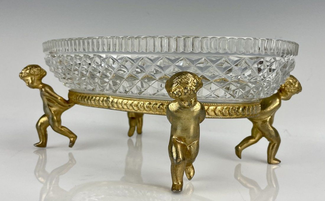 DORE BRONZE AND BACCARAT CRYSTAL OVAL DISH (1 of 3)