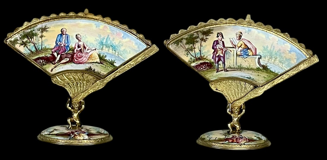 VIENNESE ENAMEL SILVER CARD HOLDERS (1 of 3)