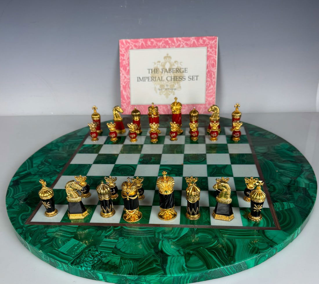 IMPERIAL FABERGE STERLING AND PRECIOUS STONES CHESS SET (1 of 4)