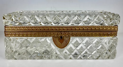 ORMOLU MOUNTED BACCARAT STYLE CRYSTAL BOX