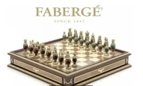IMPERIAL FABERGE ENAMEL CHESS SET