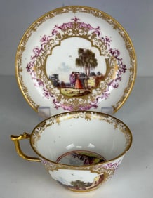 18TH C. MEISSEN CUP AND SAUCER
