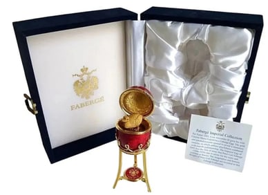 IMPERIAL FABERGE ENAMEL HEN EGG