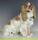 A VERY RARE LIFE SEIZE MODEL OF A MEISSEN SPANIEL DOG