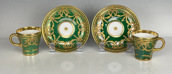 PAIR OF 19TH C. DRESDEN CUP AND SAUCERS