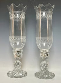 A PAIR OF BACCARAT HURRICANE LAMPS