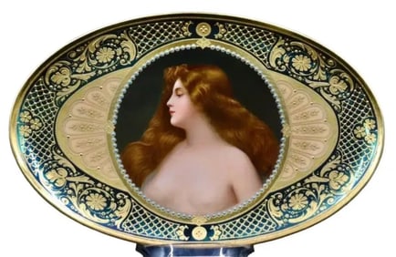 BERLIN KPM JEWELED PLAQUE SIGNED WAGNER