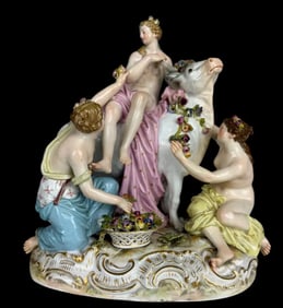 19TH C. MEISSEN GROUP OF EUROPA AND THE BULL