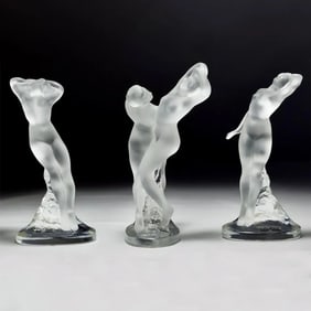 3 LALIQUE CRYSTAL FIGURES