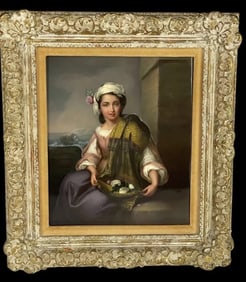 A LARGE 19TH C. BERLIN KPM PORCELAIN PLAQUE