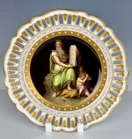A MAGNIFICENT MASTER PAINTED RETICULATED MEISSEN PLATE