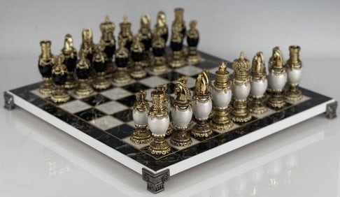 IMPERIAL FABERGE ENAMEL CHESS SET