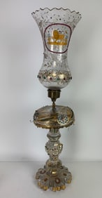 A PERSIAN MARKET JEWELED BACCARAT HURRICANE LAMP