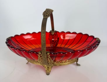 ORMOLU MOUNTED BACCARAT CRSTAL DISH