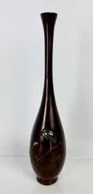 JAPANESE MEIJI PERIOD MIXED METAL BRONZE VASE
