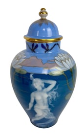 19TH C. MEISSEN PATE SUR PATE VASE AND COVER