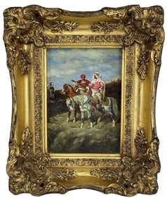 ANTIQUE ORIENTALIST OIL PAINTING ON BOARD