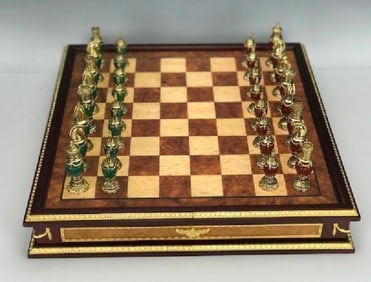 IMPERIAL FABERGE ENAMELED CHESS SET