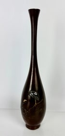 JAPANESE MEIJI PERIOD MIXED METAL BRONZE VASE