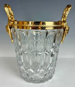 ORMOLU MOUNTED BACCARAT STYLE CRYSTAL ICE BUCKET