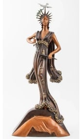 ERTE PAINTED BRONZE SCULPTURE “PEACE