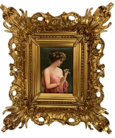 GERMAN PORCELAIN PLAQUE SIGNED WAGER