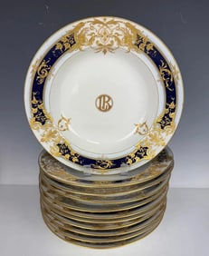 SET OF 11 ART NOUVEAU BERLIN KPM SOUP PLATES
