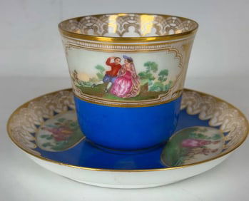 SEVRES PORCELAIN CUP AND SAUCER