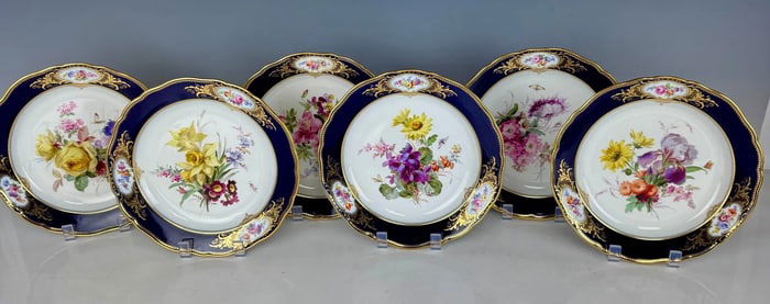 SET OR 6 MEISSEN PLATES