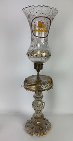A PERSIAN MARKET JEWELED BACCARAT HURRICANE LAMP