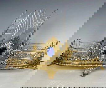 A LARGE ORMOLU AND BACCARAT CRYSTAL CENTERPIECE