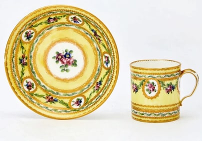 SEVRES CUP AND SAUCER 1870