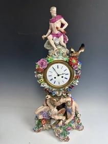 A LARGE 19TH C. MEISSEN CLOCK