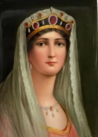 19TH C. GERMAN PORCELAIN PLAQUE OF JOSEPHINE SIGNED WAGNER