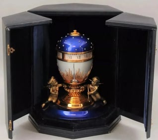 IMPERIAL FABERGE ENAMEL DOME OF THE HEAVEN EGG