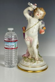 A LARGE MEISSEN CHERUB