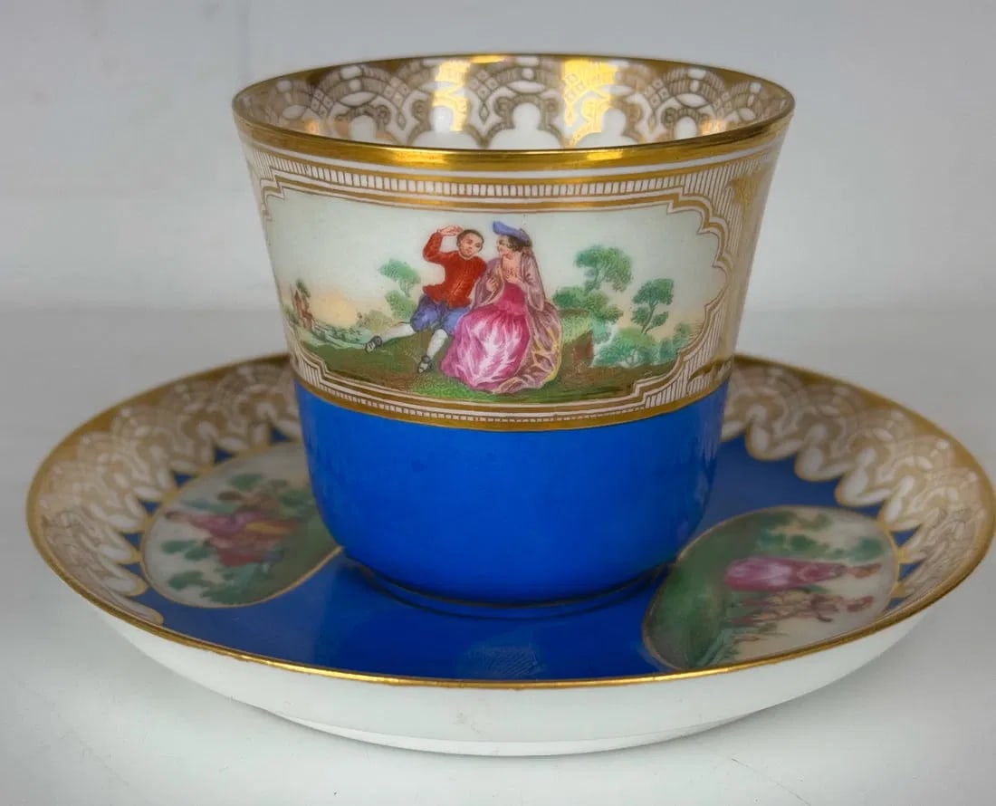 SEVRES PORCELAIN CUP AND SAUCER (1 of 3)