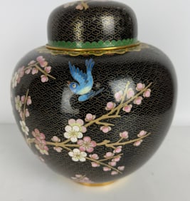 CHINESE CLOISONNE JAR AND COVER