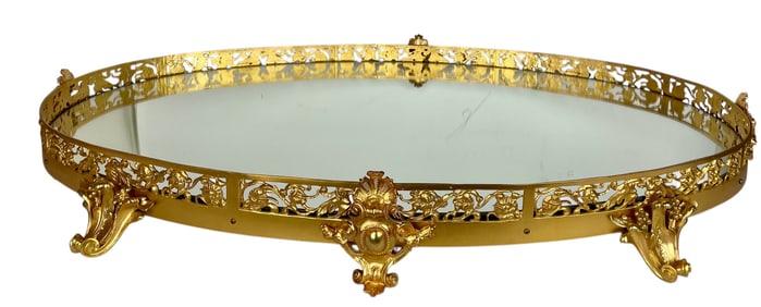 A LARGE ORMOLU PLATEAU