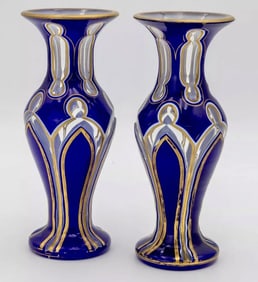A PAIR OF BOHEMIAN GLASSVASES